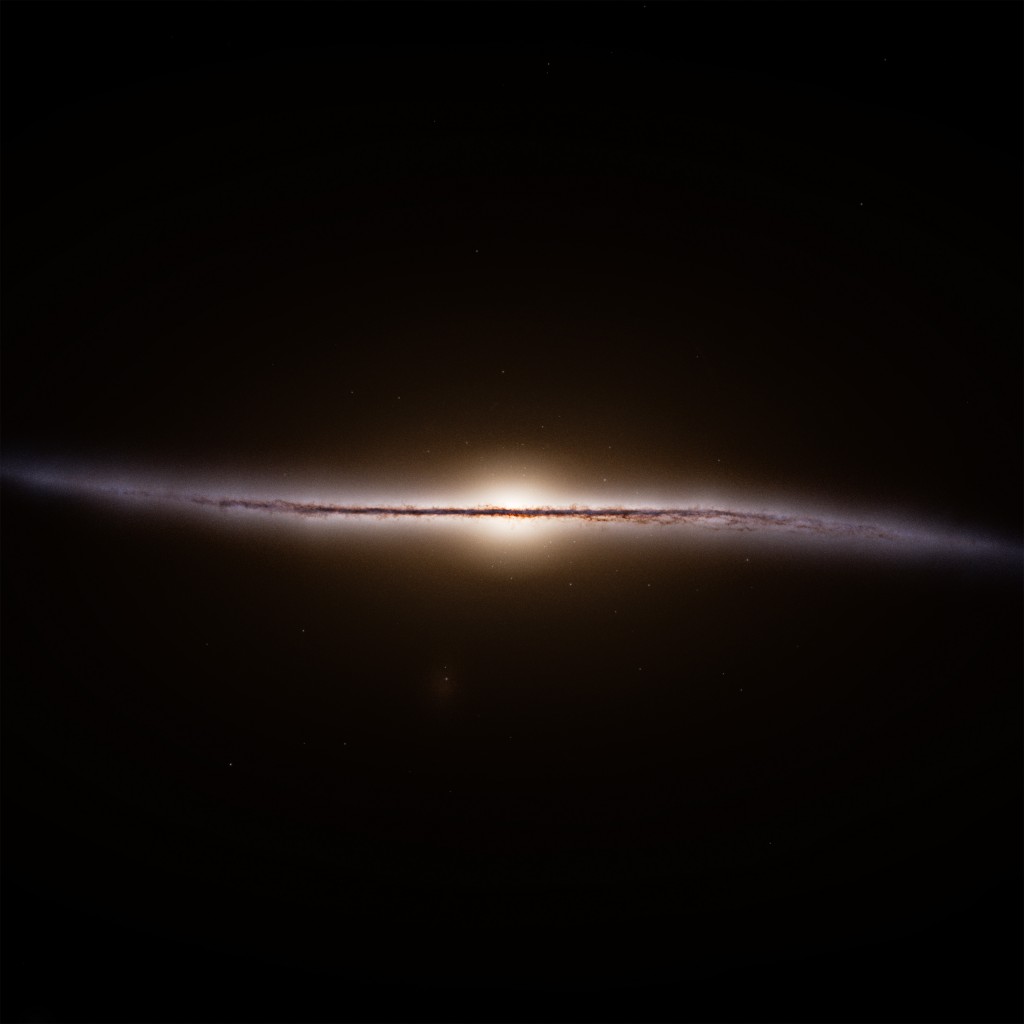 Image of a galaxy seen from the edge